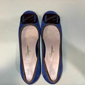 My Ferragamo blue suede pump.